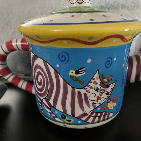 Dana Simson hand painted cat teapot used water only - Picture 2 of 6